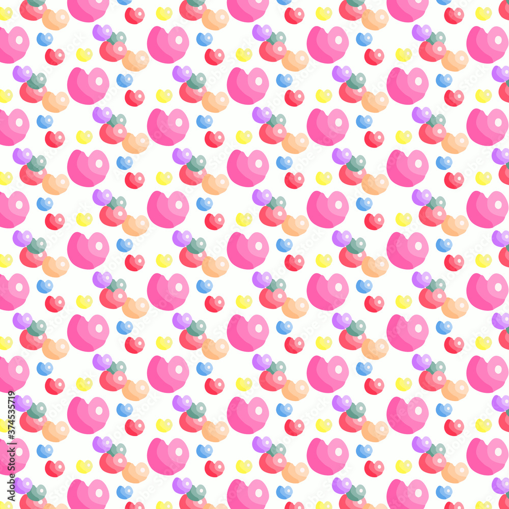 colorful cute heart seamless pattern background