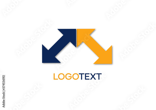 Logo design arrows abstract arrows blue and orange template Free Download Logo design arrows abstract arrows blue and orange template - GFXLoad