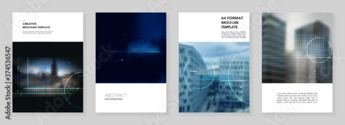 A4 brochure layout of covers design templates for trendy technology design modern electro music flyer leaflet, A4 format brochure design, report, presentation, magazine cover, book design.