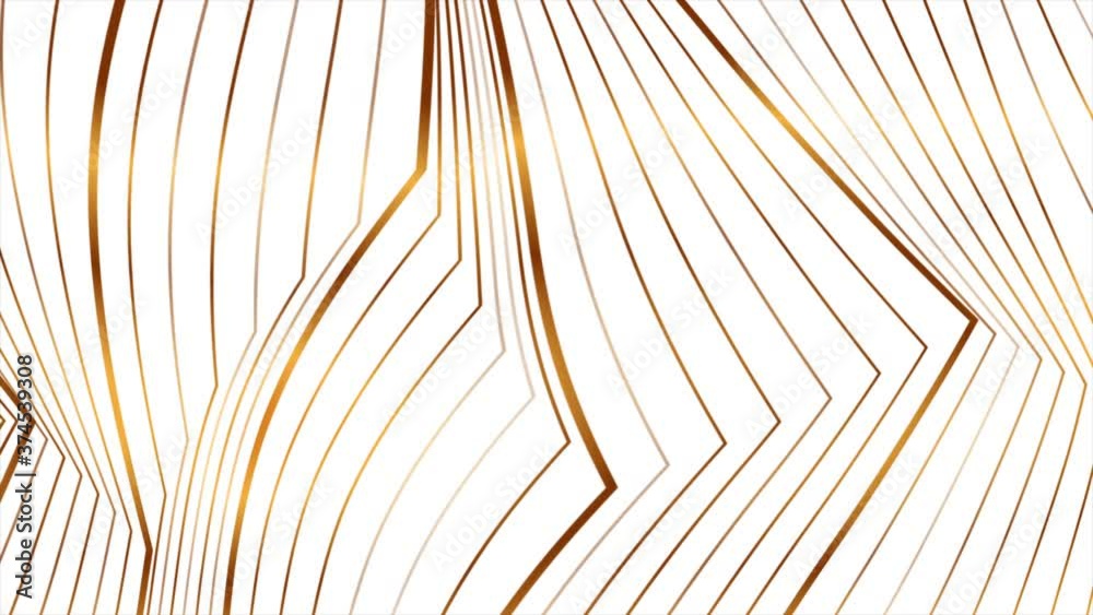 Abstract golden 3d lines refraction geometric minimal motion background ...