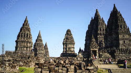 Pranbanan Temple in high season  UNESCO World Heritage Site  summer travel holiday concept  South East Asia  soft focus 