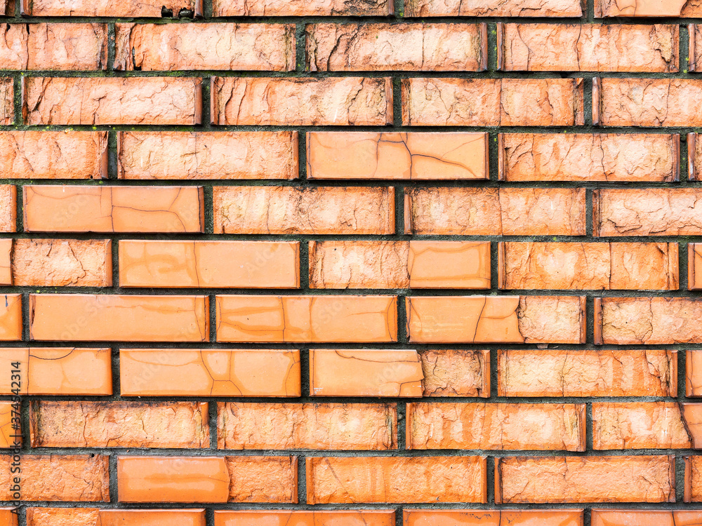 Fototapeta premium Fence of red brick as textured background