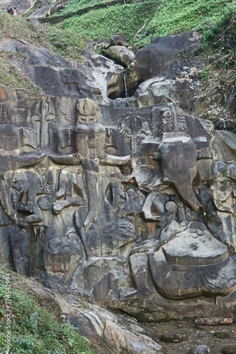 Rock Carvings at Unakoti, Tripura photo