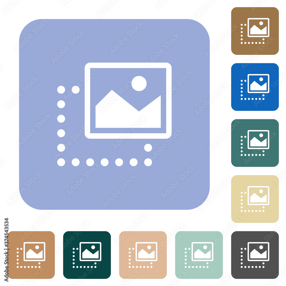 Drag image to top right rounded square flat icons Drag image to top right rounded square flat icons