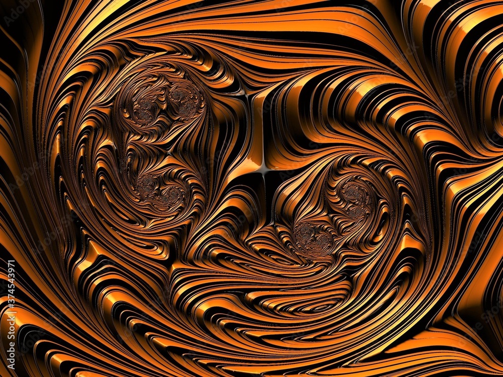 Abstract Fractal Background with Swirls - Layers of color and texture make up this rich fractal. Almost resembling a wood-carving, this beauty is mesmerizing for its finite detail.