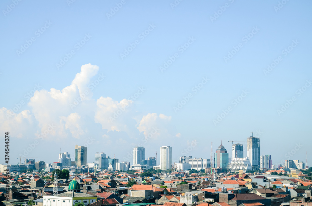 View of Surabaya Skyline, Surabaya City, Indonesia