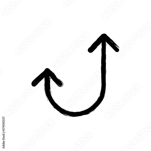 vector illustration hand drawn icon ofbutton arrow curve