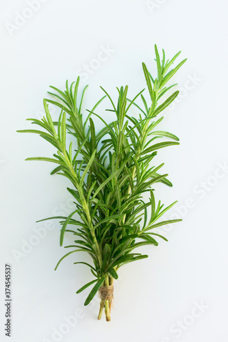 Sprigs of rosemary, isolated on a white background, fresh organic herbs, spices.