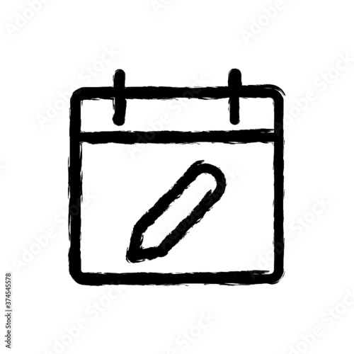 vector illustration hand drawn icon ofcalendar edit