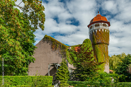 Water tower built in 1908 is an architectural landmark of the spa town Svetlogorsk on Baltic sea photo