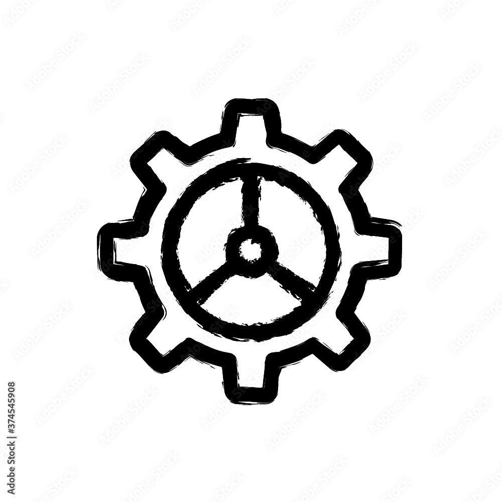 vector illustration hand drawn icon ofcog 3 vector illustration hand drawn icon ofcog 3