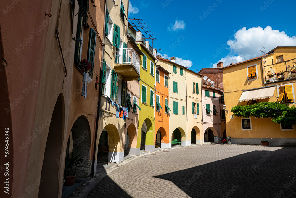 Colored buildings in Varese Ligure