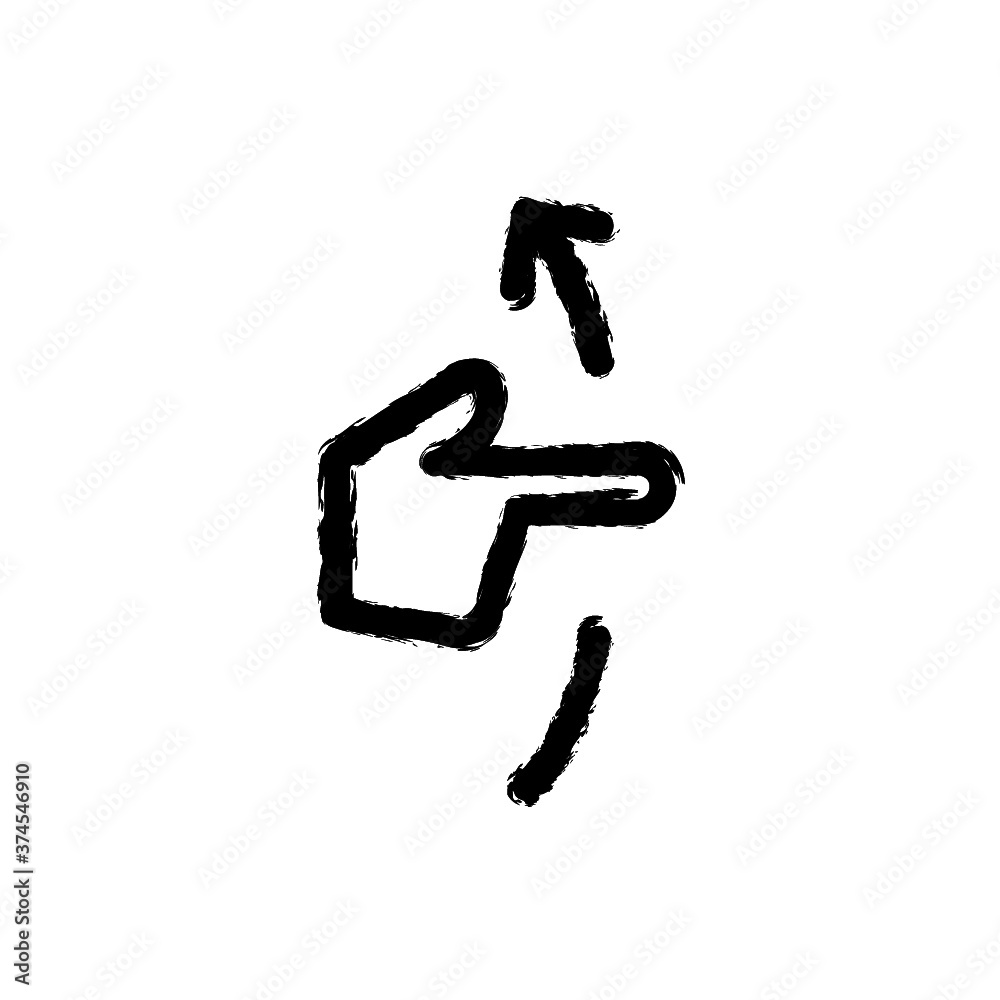 vector illustration hand drawn icon ofgesture swipe vertical up 2 vector illustration hand drawn icon ofgesture swipe vertical up 2