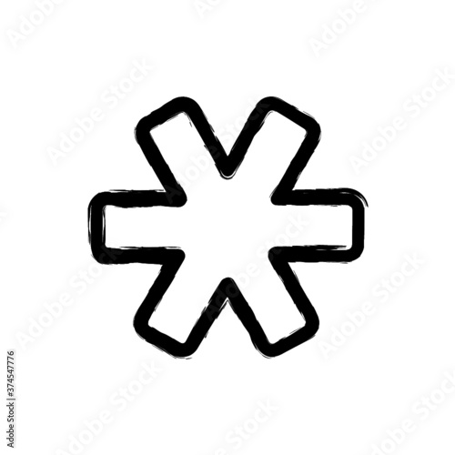 vector illustration hand drawn icon ofkeyboard asterisk 2