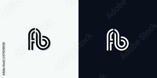 Modern Abstract Initial letter FB logo. This icon incorporates with two abstract typefaces in a creative way. It will be suitable for which company or brand name starts those initial.