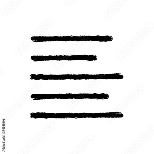 vector illustration hand drawn icon ofparagraph left align