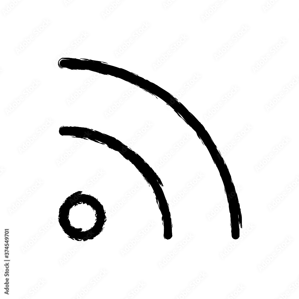 vector illustration hand drawn icon ofrss feed vector illustration hand drawn icon ofrss feed