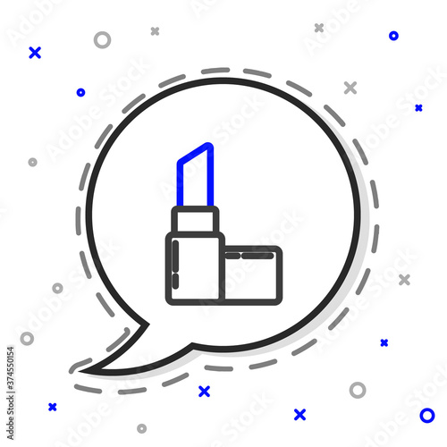 Line Lipstick icon isolated on white background. 8 March. International Happy Women Day. Colorful outline concept. Vector Illustration.