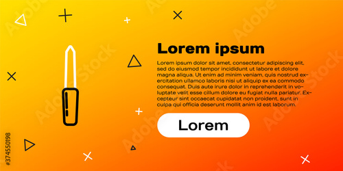 Line Nail file icon isolated on yellow background. Manicure tool. Colorful outline concept. Vector Illustration.