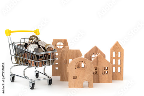Wooden house model with ful...