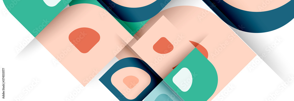 Set of vector modern geometric abstract backgrounds with repeating abstract round shapes patterns and shadow effects Set of vector modern geometric abstract backgrounds with repeating abstract round shapes patterns and shadow effects