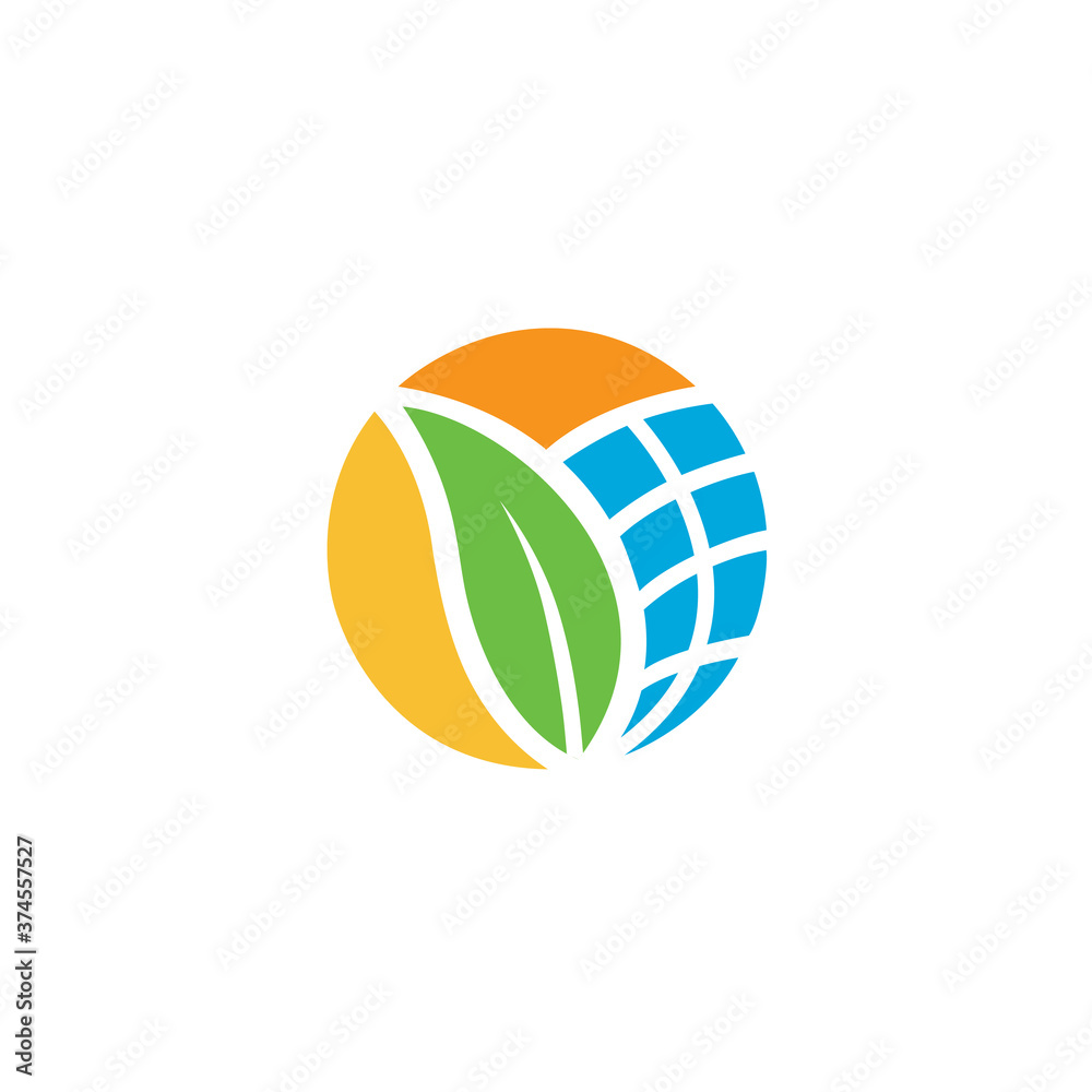 eco energy logo and icon design template