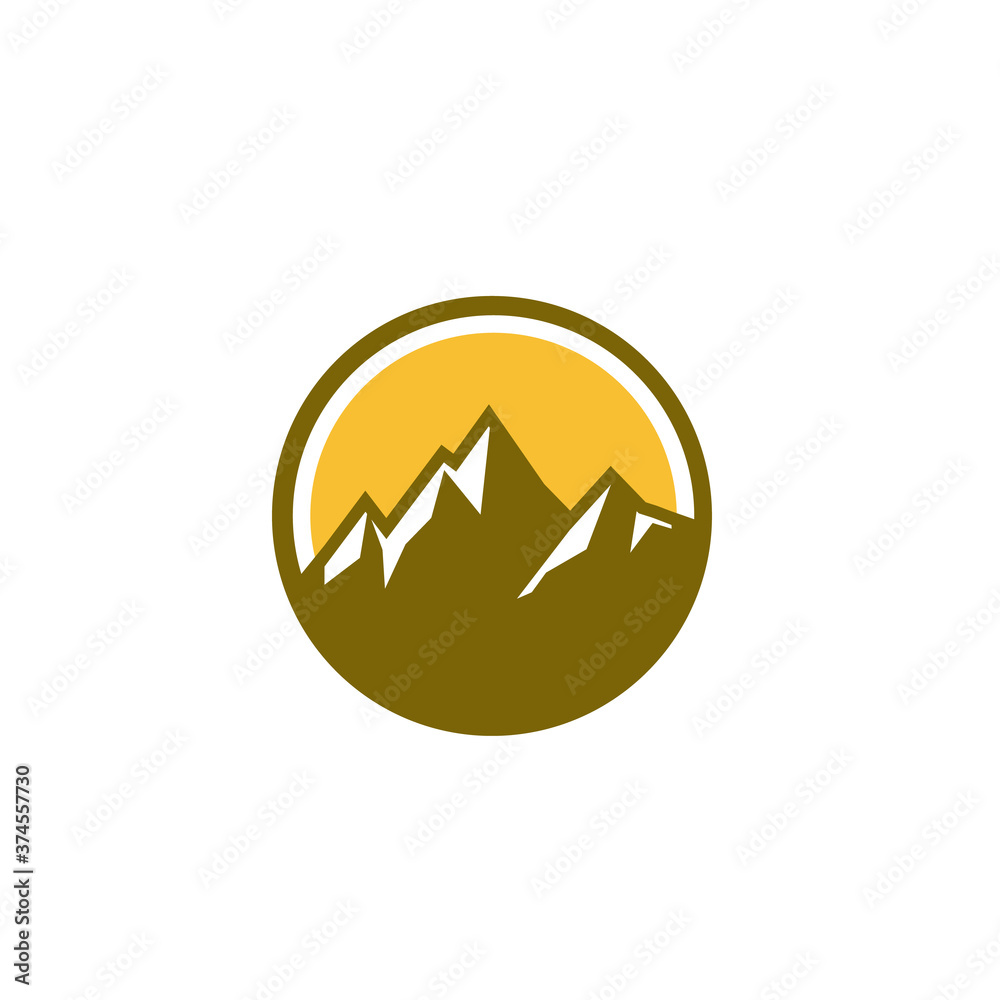 Mountain circle emblem logo and icon template Mountain circle emblem logo and icon template