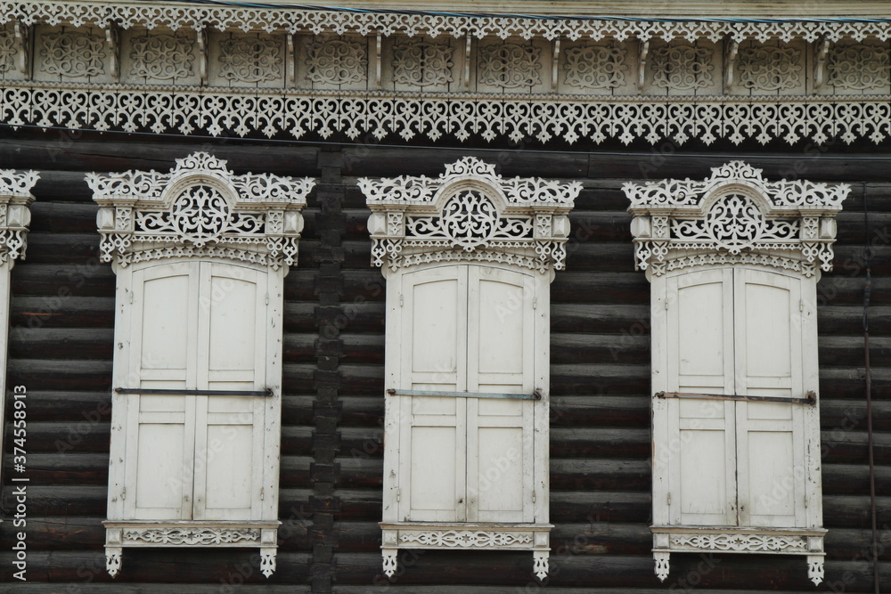 Obraz premium Traditional Siberian architecture