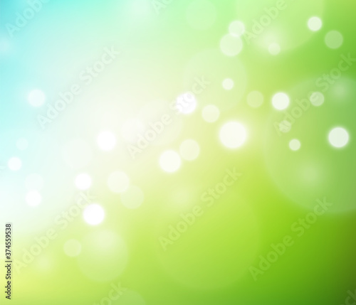 Nature soft gradient background with bokeh effect. Blurred smooth backdrop. Abstract ecology concept. Vector illustration for your graphic design, banner, wallpapers, poster, card, website