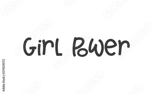 Girl power quote feminist lettering. Calligraphy inspiration graphic design typography element. Hand written card. Simple vector Female sign.