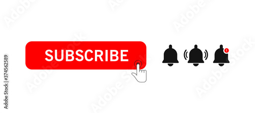 Subscribe icon shape sign. Button subscribe to channel, blog. Social media logo symbol. Vector illustration image. Isolated on white background.