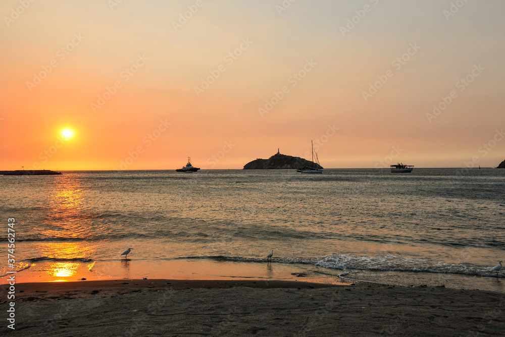 seashore sunset, Cartagena