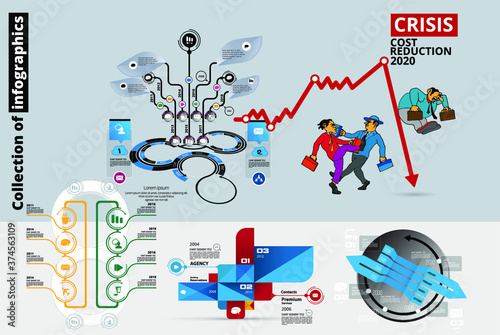 Abstract infographics template with cartoon character. Vector illustration