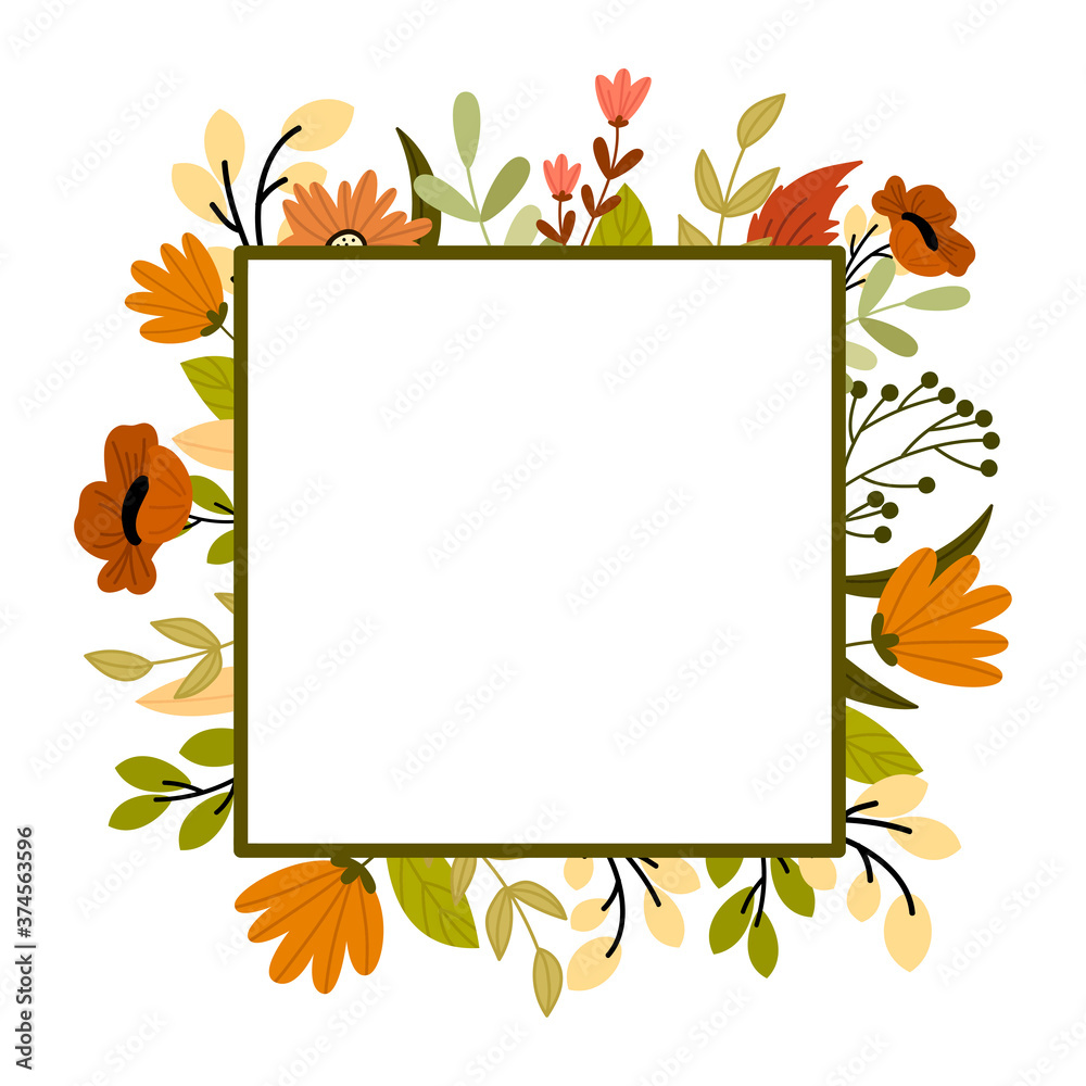 Fototapeta premium autumn leaves frame