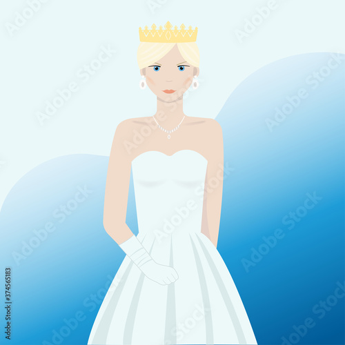 young girl bride in white dress