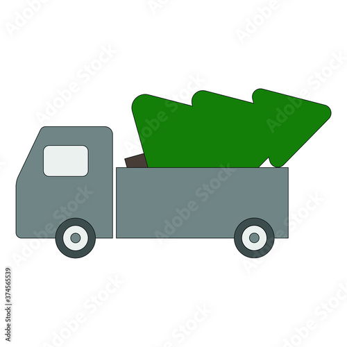 Spruce cut in a truck