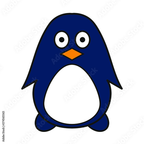Cartoon penguin on white background