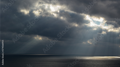 Canvas Print storm clouds over the sea
