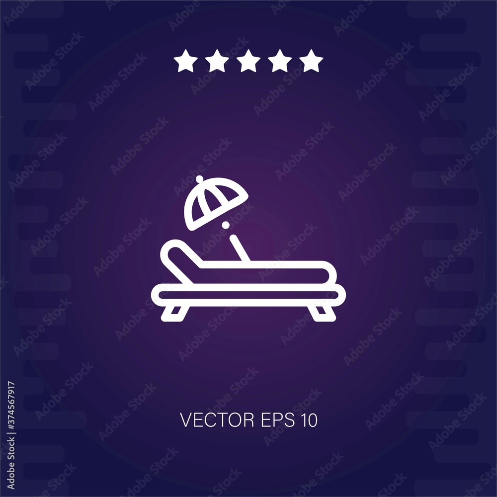 sunbed vector icon modern illustration sunbed vector icon modern illustration