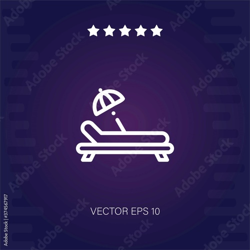 sunbed vector icon modern illustration