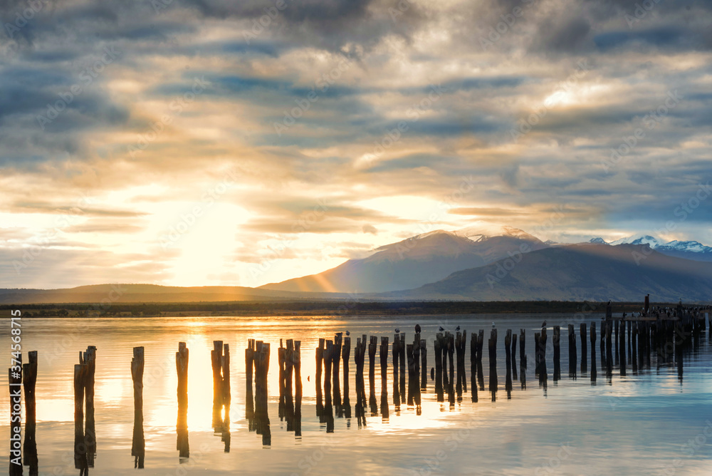 Abandoned pier at Puerto Natales, Chile, the gateway to Torres del Paine National Park