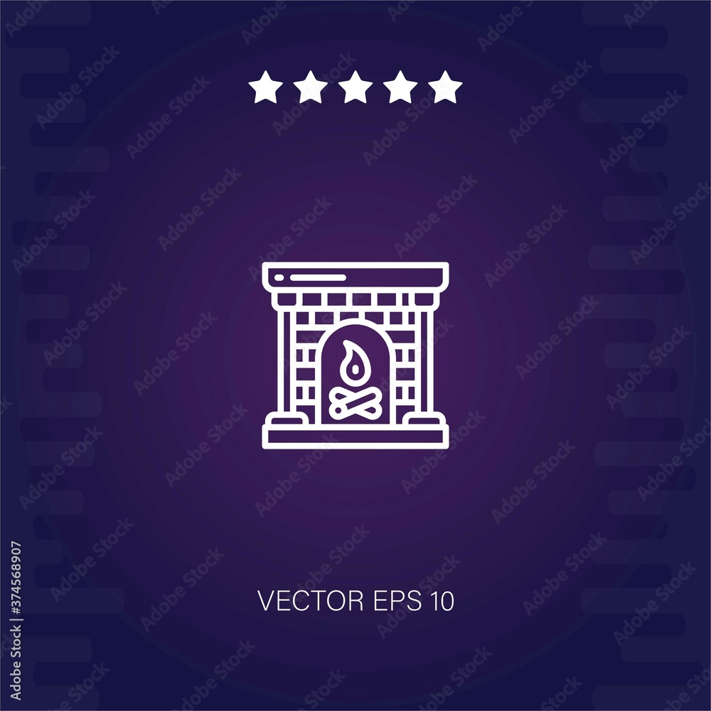 fireplace vector icon modern illustration