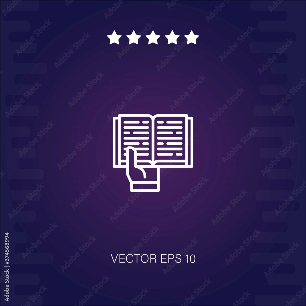 reading vector icon modern illustration reading vector icon modern illustration