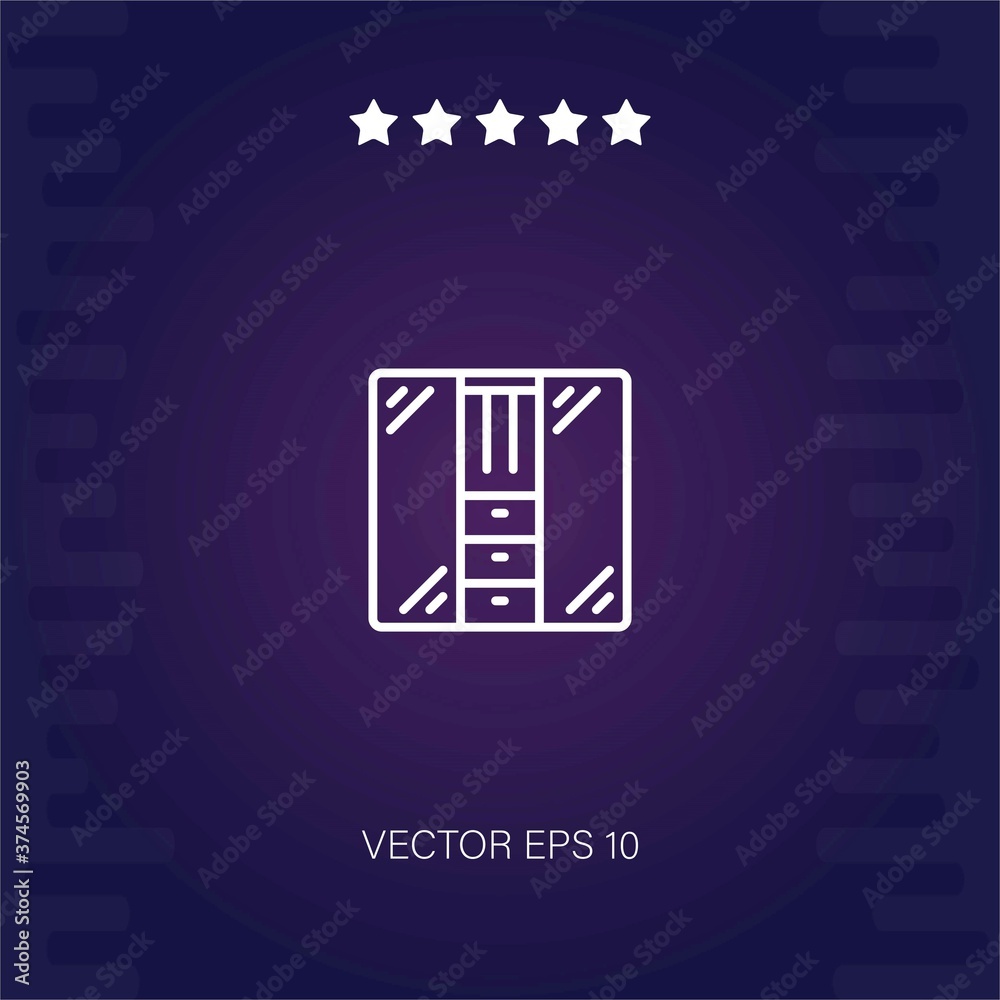 wardrobe vector icon modern illustration wardrobe vector icon modern illustration