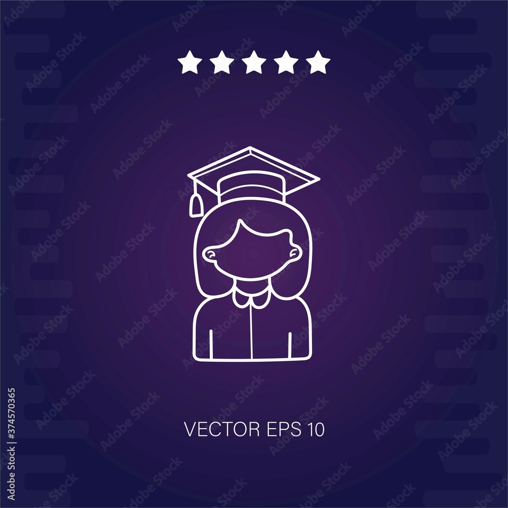 Fotografie graduate   vector icon modern illustration