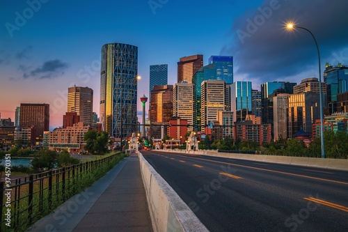Road To Downtown Calgary At Dawn