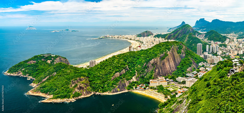 View of Copacabana and Botafogo neighborhoods in Rio de Janeiro, Brazil