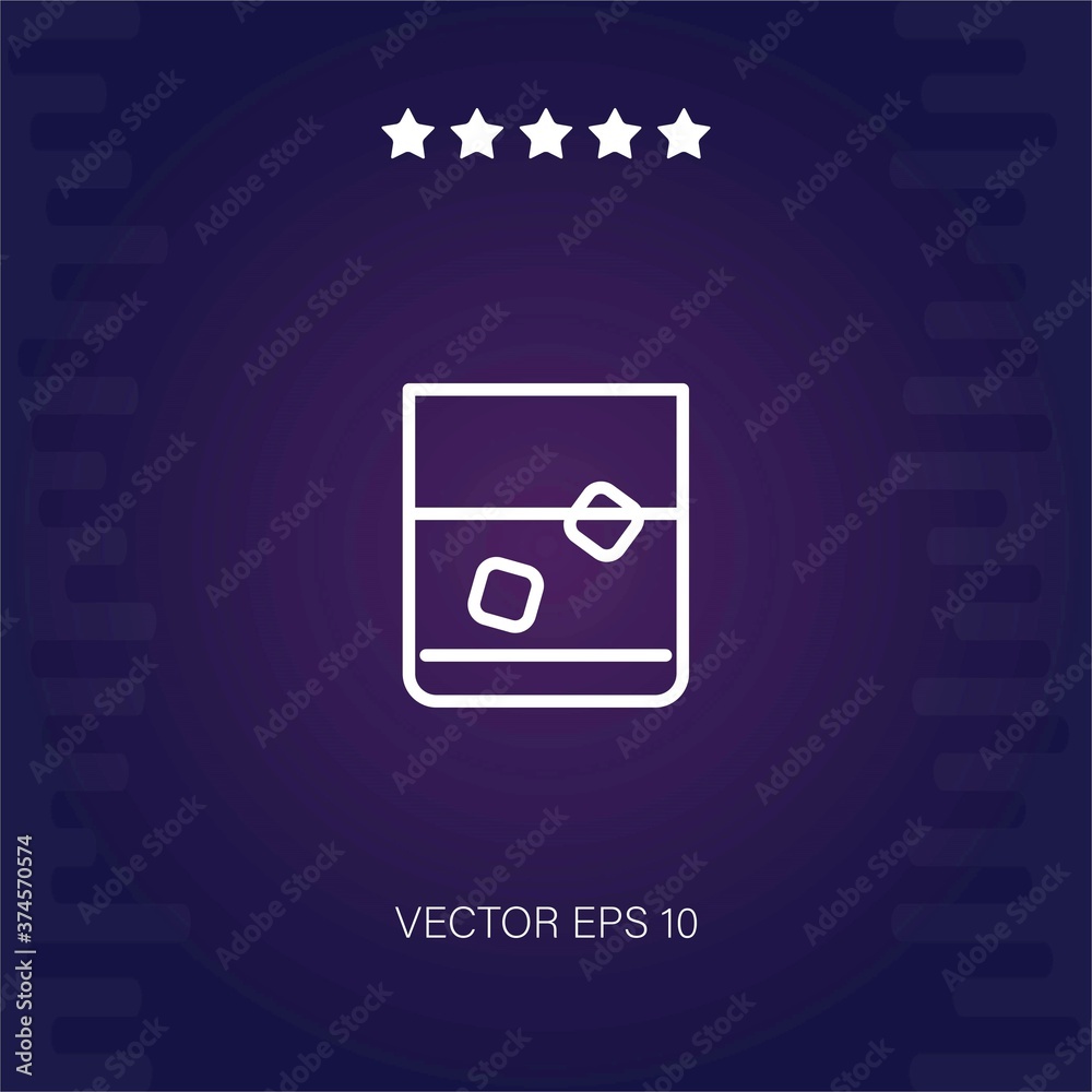 glass with icre rocks vector icon modern illustration glass with icre rocks vector icon modern illustration