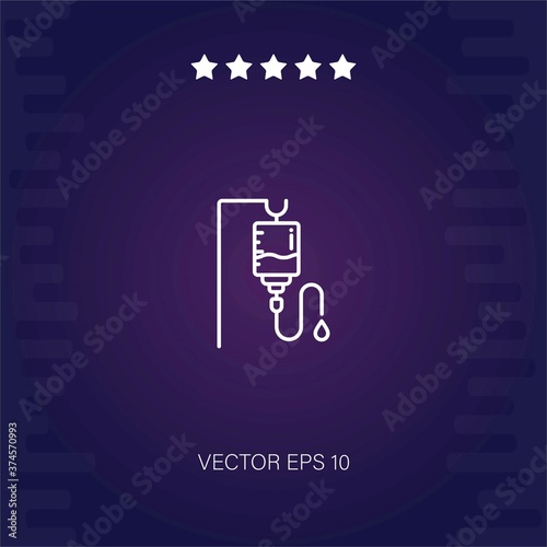 intravenous saline drip vector icon modern illustration