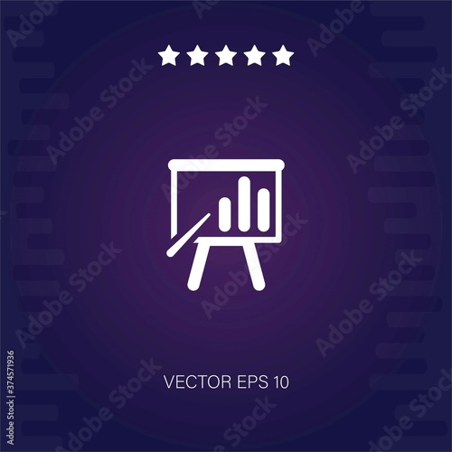 presentation board with graph vector icon modern illustration